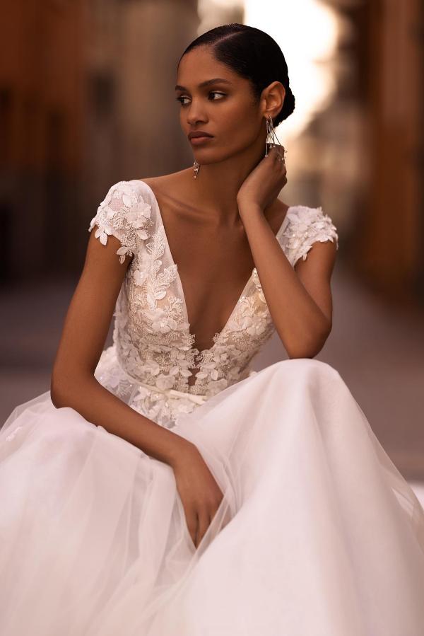 Moderne Hochzeitskleider mit Spitze Brautkleid A-Linie
