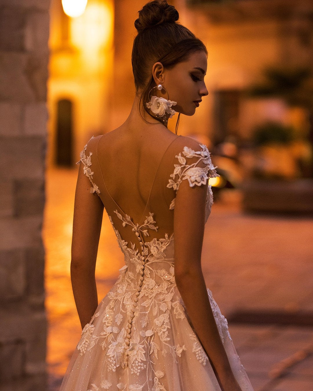 Schöne Hochzeitskleider mit Spitze Brautkleid A-Linie