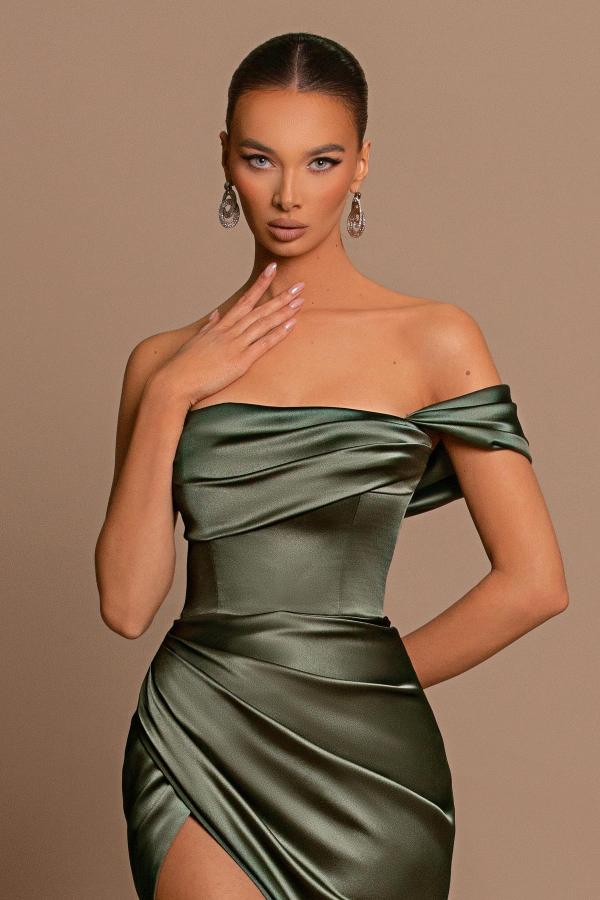Bmbridal Schulterfrei Prom Dress Meerjungfrau Stil Split Long