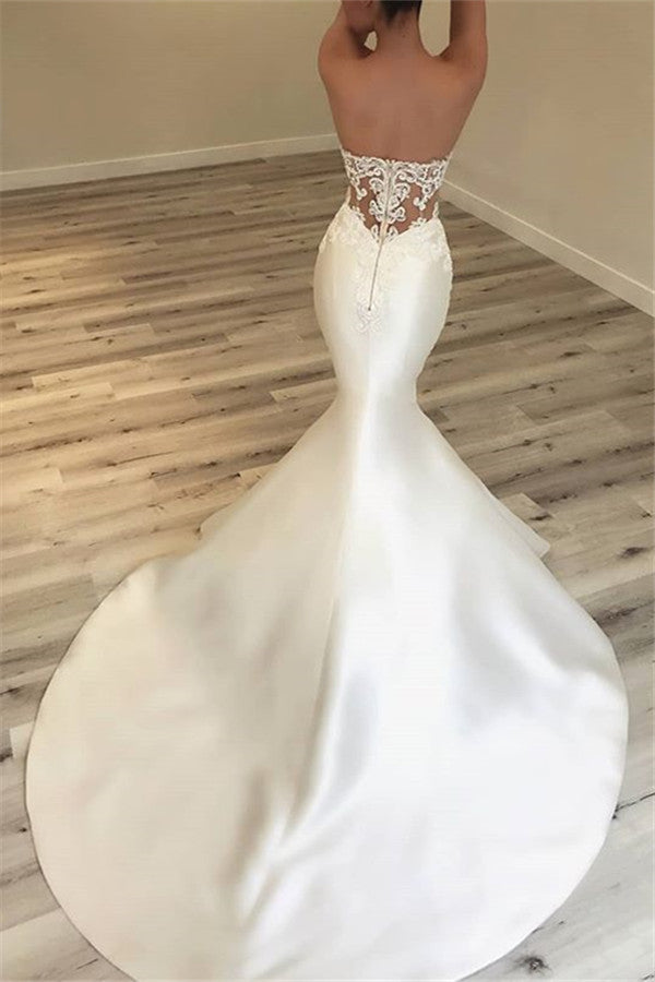 Elegantes, ärmelloses Boho-Hochzeitskleid mit V-Ausschnitt und Spitzenapplikation online