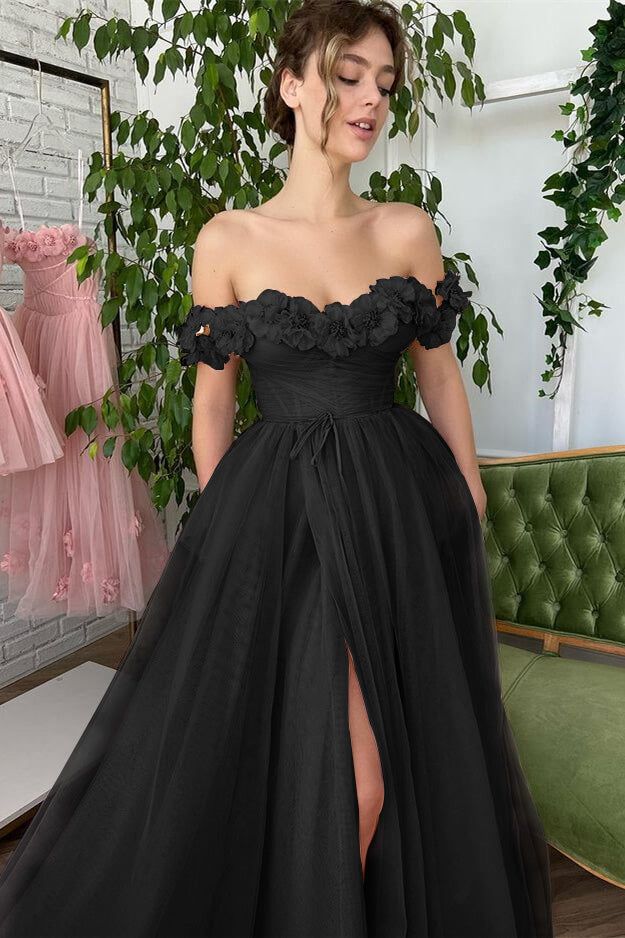 Altrosafarbenes, schulterfreies, trägerloses A-Linien-Abendkleid mit Schlitz und Tüllapplikationen