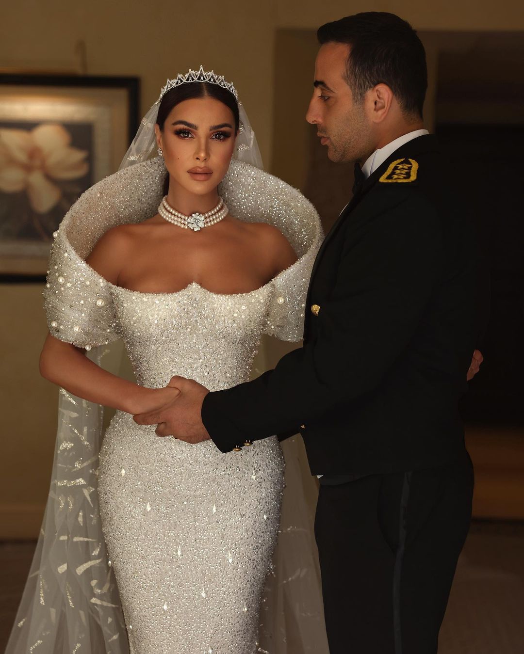 Weißes Brautkleid Meerjungfrau Hochzeitskleider mit Glitzer