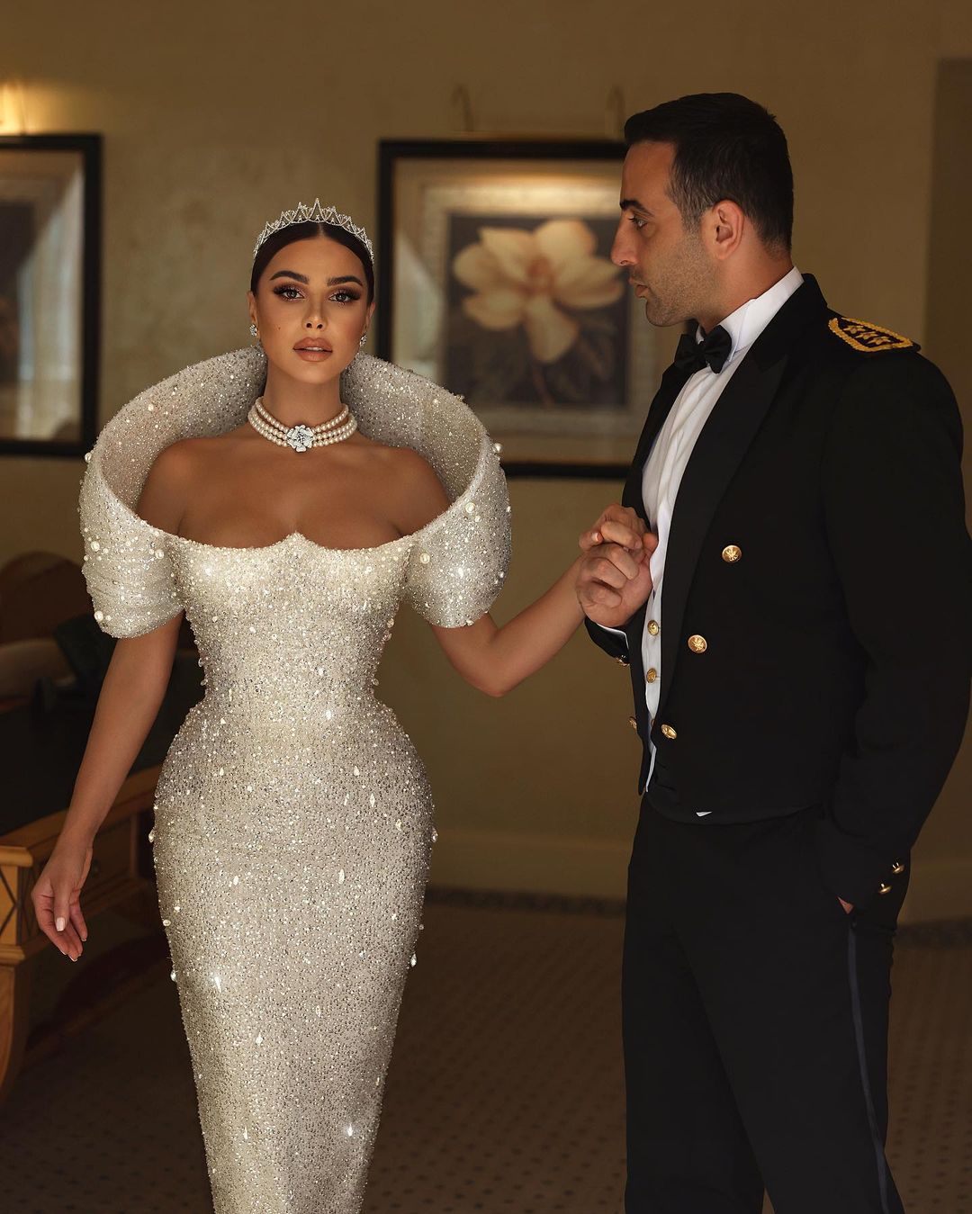 Weißes Brautkleid Meerjungfrau Hochzeitskleider mit Glitzer