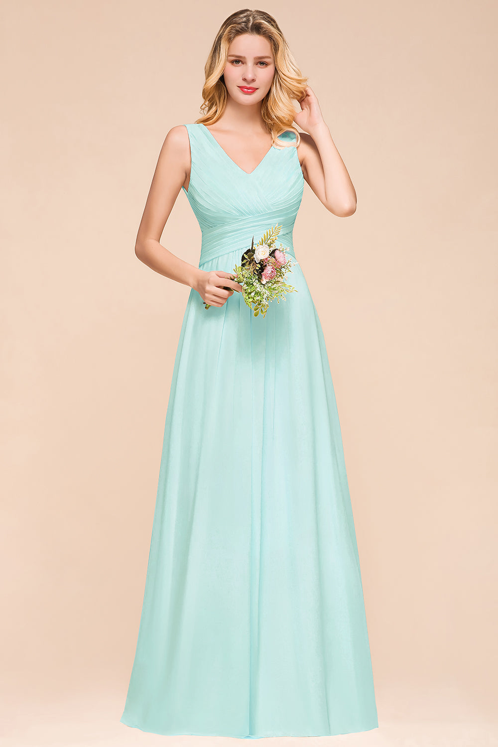 Bestellen Sie Mint Grün Brautjungfernkleider Lang online bei babyonlinedress.de. Günstiges Brautjungfernkleid aus Chiffon maß geschneidert bekommen.