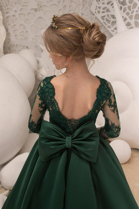 Designer Ihrer Blumenmädchen Kleid Grün Langarm online bei babyonlinedress.de. Blumenmädchenkleider für Kinder für Sie zur Hochzeit gehen.