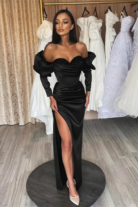 Wunderschönes Ballkleid mit langen Blasenärmeln Abendkleid Grün
