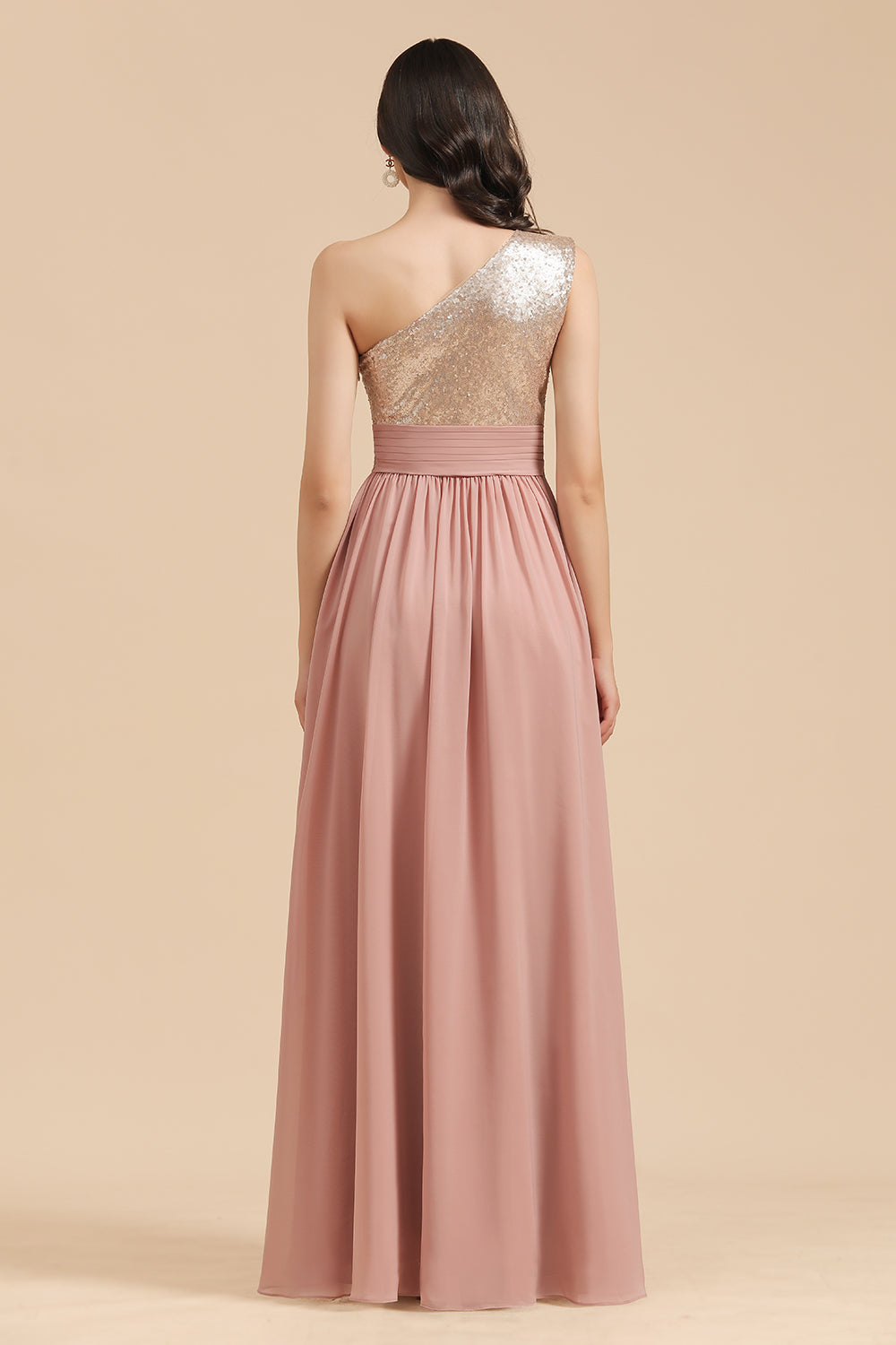Hier können Sie Brautjungfernkleider Lang Altrosa online bei babyonlinedress.de. Chiffon Kleider Mit Glitzer für Sie zur Hochzeit gehen.