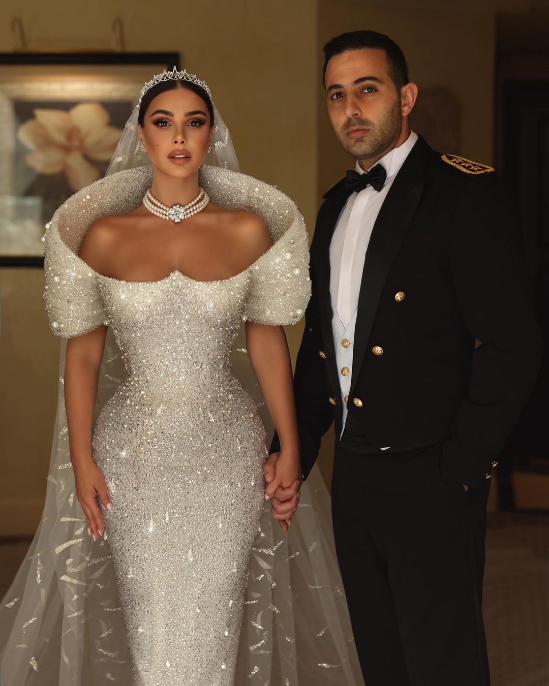 Weißes Brautkleid Meerjungfrau Hochzeitskleider mit Glitzer