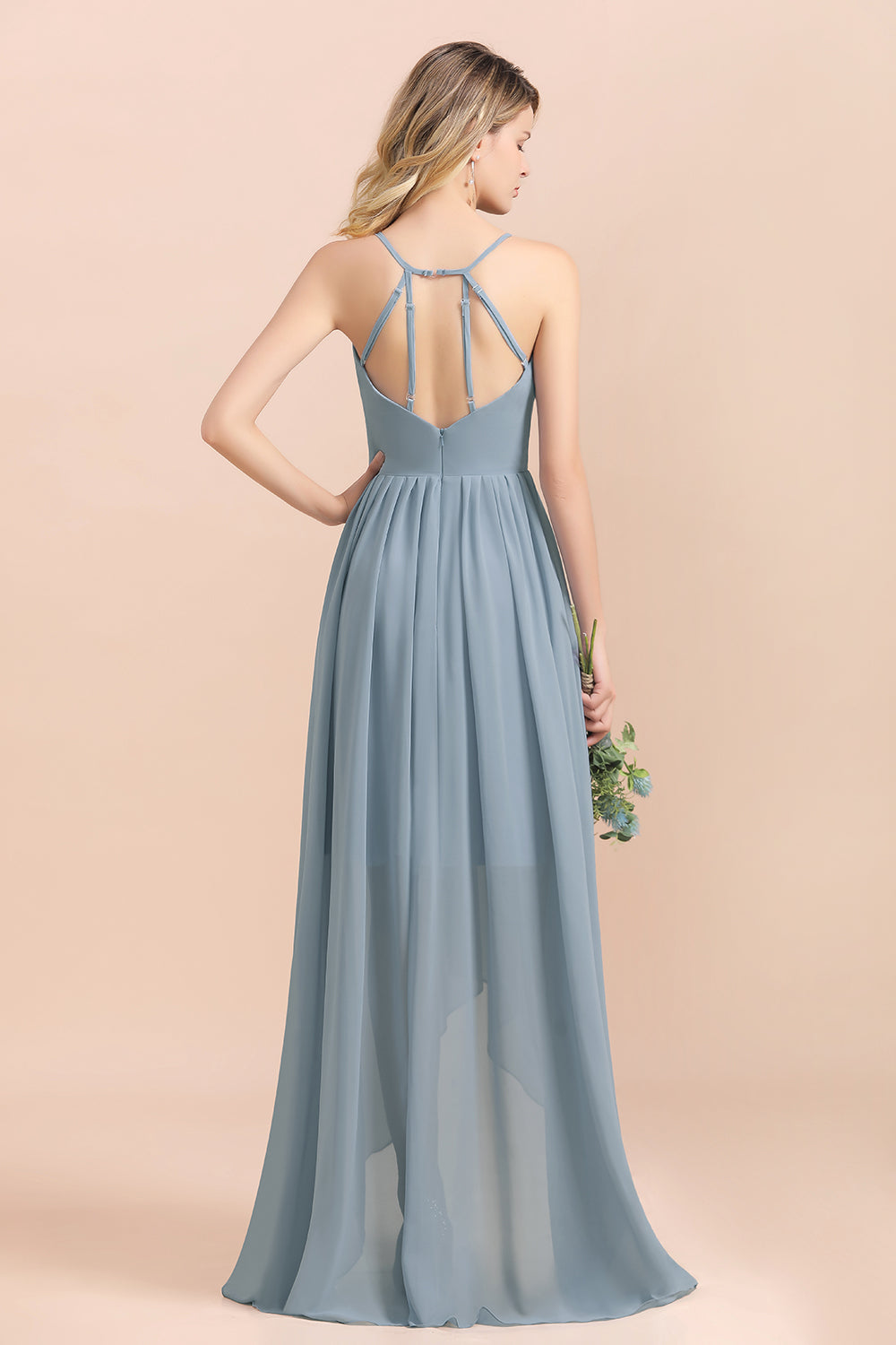Suchen sie bei babyonlinedress.de Brautjungfernkleider Lang Blau. Chiffon Kleider Hochzeitsgäste Kleider für Sie zur Hochzeit gehen.