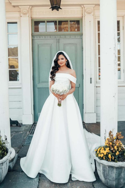Beautiful Wedding Dress A-Line Wedding Dresses Satin