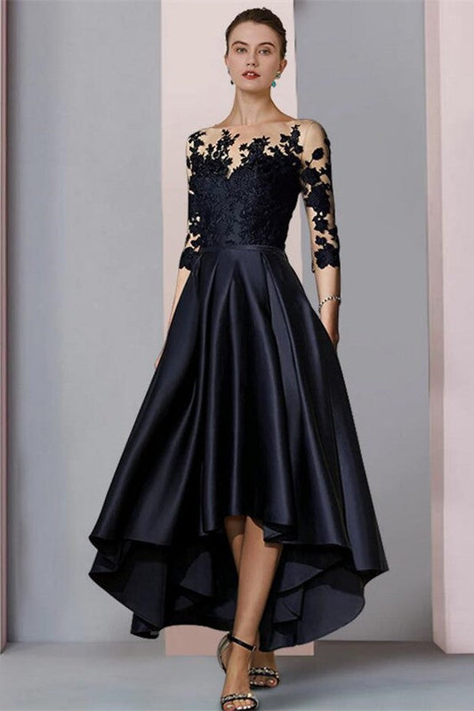 Designer Brautmutterkleider Schwarz Kleider für Brautmutter mit Ärmel