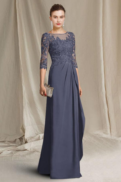 Graue Brautmutterkleider Lang Elegante Abendkleder für Mutter
