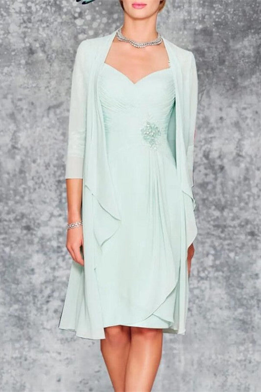 Brautmutterkleider Mint Chiffon Kurz Mutterkleider Günstig Online