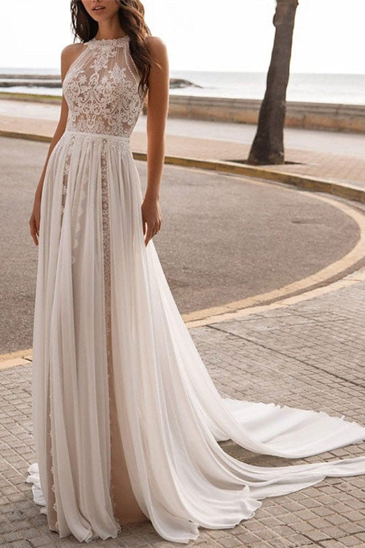 Designer Brautkleider A-Linie Hochzeitskleid mit Spitze