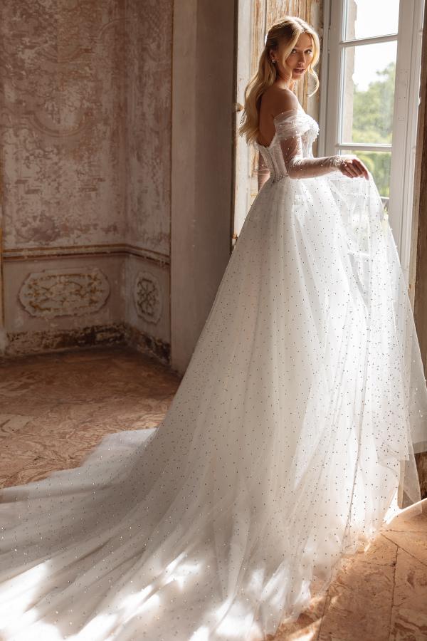 Schöne Hochzeitskleider A-Linie Brautkleider mit Glitzer