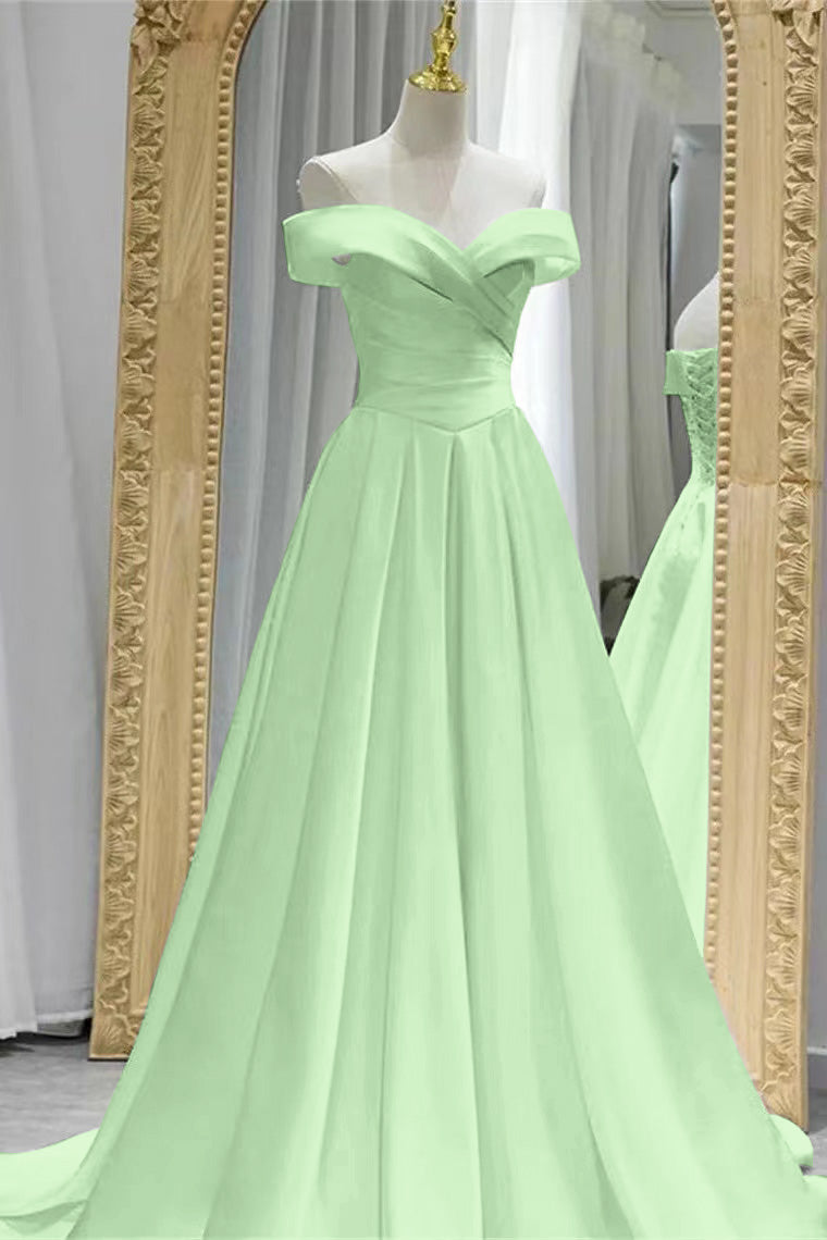 Wunderschönes weißes, schulterfreies, herzförmiges Abendkleid in A-Linie mit Schnürung