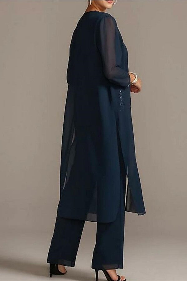 3 Teiliger Jumpsuit Brautmutter Anzug Chiffon