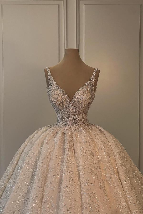 Schöne Brautkleider Prinzessin Hochzeitskleider mit Glitzer