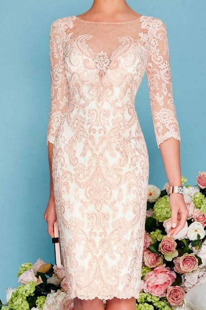 2 Teilige Brautmutterkleider Spitze Rosa Brautmutterkleid mit Jacket