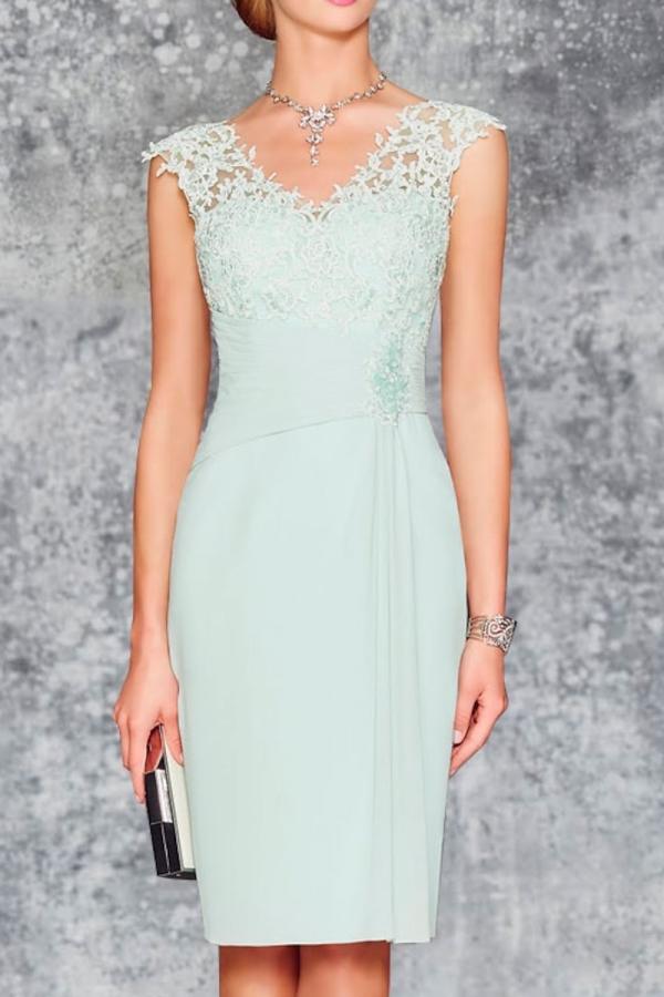 Designer Brautmutterkleider Mint Grün 2 Teilige Brautmutterkleid mit Jacket