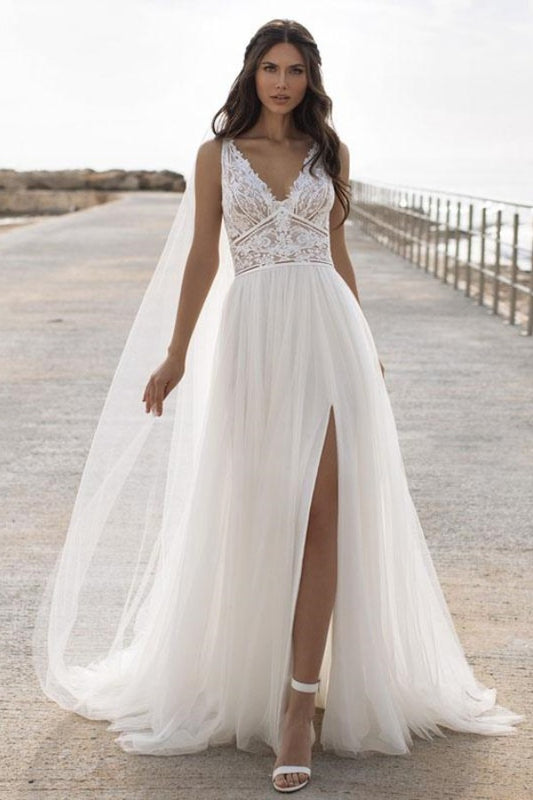 Elegant Wedding Dresses A-Line Wedding Dresses with Long Sleeves