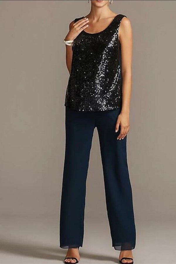 3 Teiliger Jumpsuit Brautmutter Anzug Chiffon