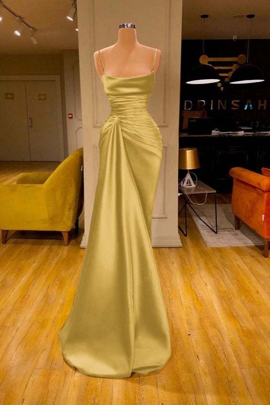 Cabernet-Spaghettiträger-Meerjungfrau-Abschlussballkleid mit Rüschen