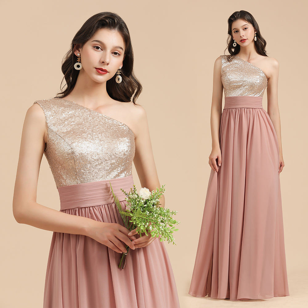 Hier können Sie Brautjungfernkleider Lang Altrosa online bei babyonlinedress.de. Chiffon Kleider Mit Glitzer für Sie zur Hochzeit gehen.