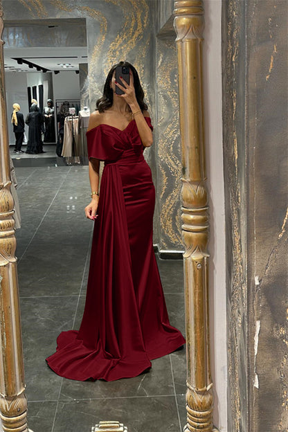 Erstaunliches orangefarbenes, schulterfreies Meerjungfrau-Abschlussballkleid mit Herzausschnitt