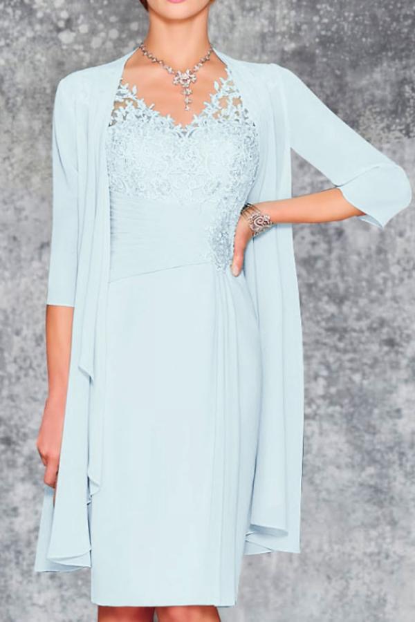 Designer Brautmutterkleider Mint Grün 2 Teilige Brautmutterkleid mit Jacket