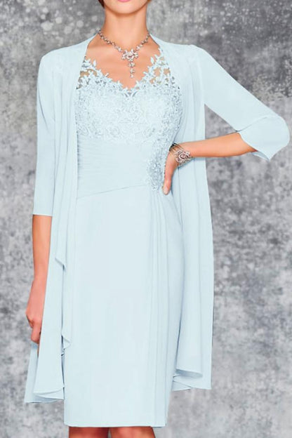 Designer Brautmutterkleider Mint Grün 2 Teilige Brautmutterkleid mit Jacket