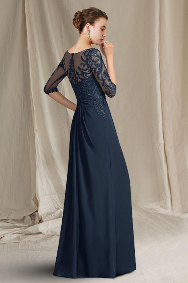 Graue Brautmutterkleider Lang Elegante Abendkleder für Mutter
