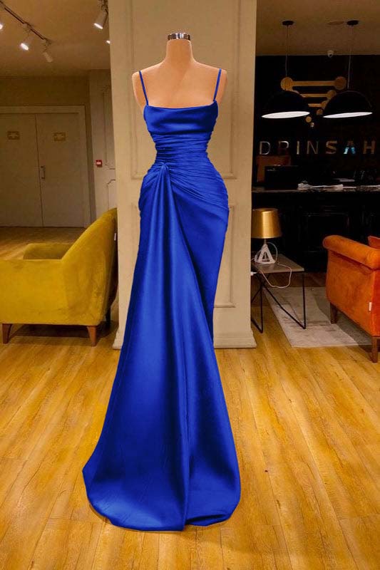 Cabernet-Spaghettiträger-Meerjungfrau-Abschlussballkleid mit Rüschen