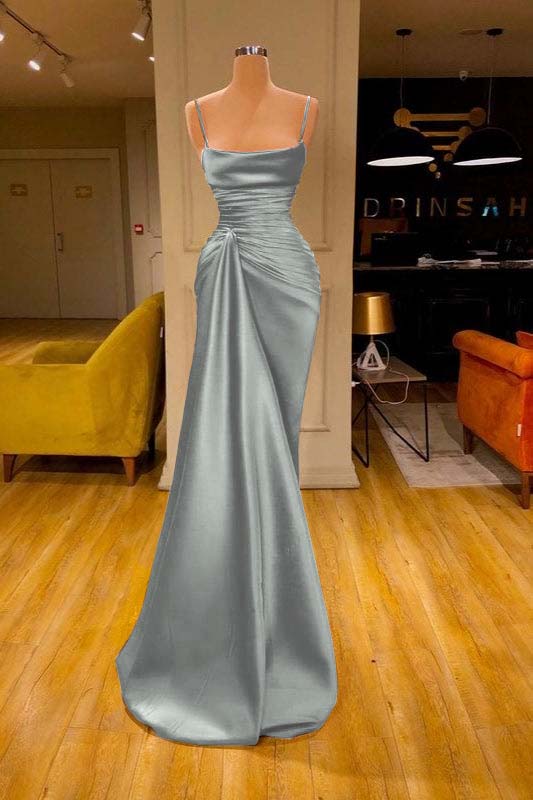 Cabernet-Spaghettiträger-Meerjungfrau-Abschlussballkleid mit Rüschen