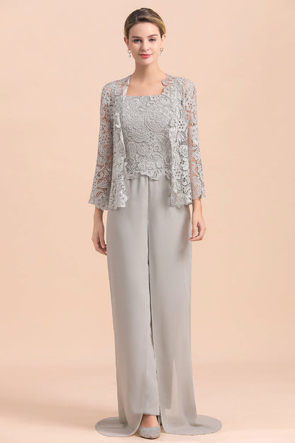 Bestellen Sie Silber Brautmutterkleider Jumpsuit online bei babyonlinedress.de. Chiffon Brautmutterkleid 3 Teillig für Sie zur Hochzeit gehen.