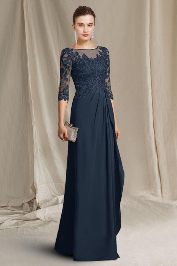 Graue Brautmutterkleider Lang Elegante Abendkleder für Mutter