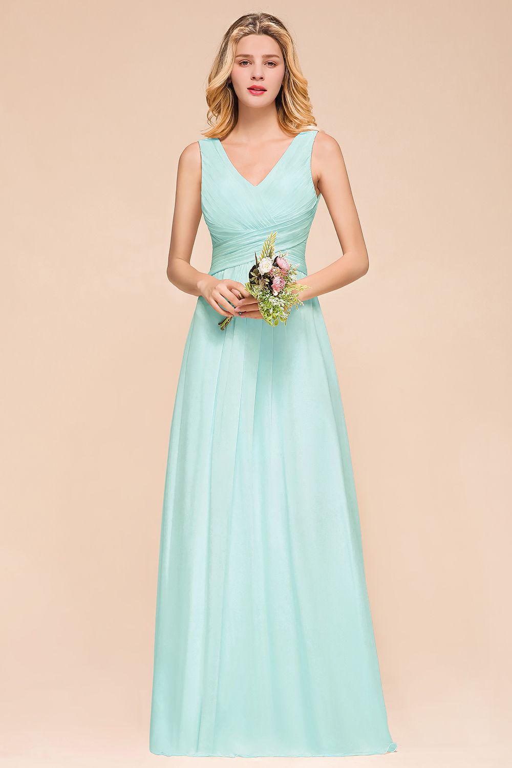 Bestellen Sie Mint Grün Brautjungfernkleider Lang online bei babyonlinedress.de. Günstiges Brautjungfernkleid aus Chiffon maß geschneidert bekommen.