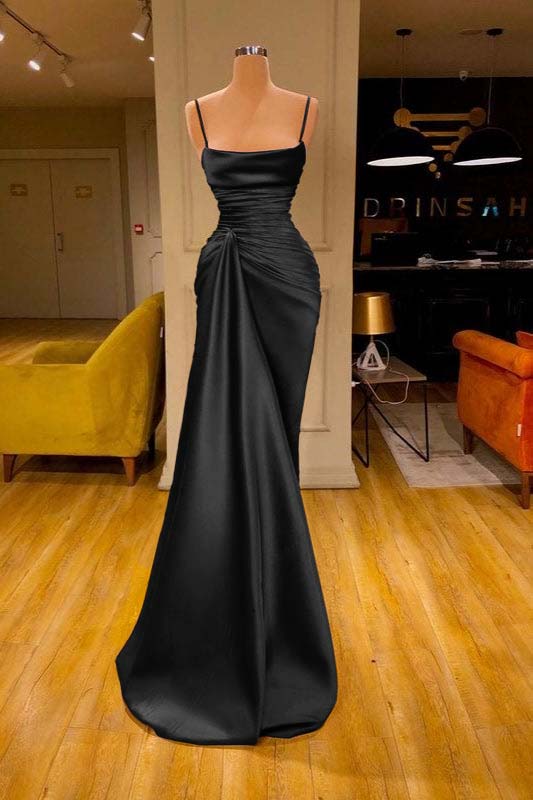 Cabernet-Spaghettiträger-Meerjungfrau-Abschlussballkleid mit Rüschen