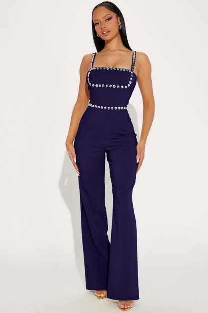 Eleganter Street-Party-Jumpsuit mit Spaghettiträgern