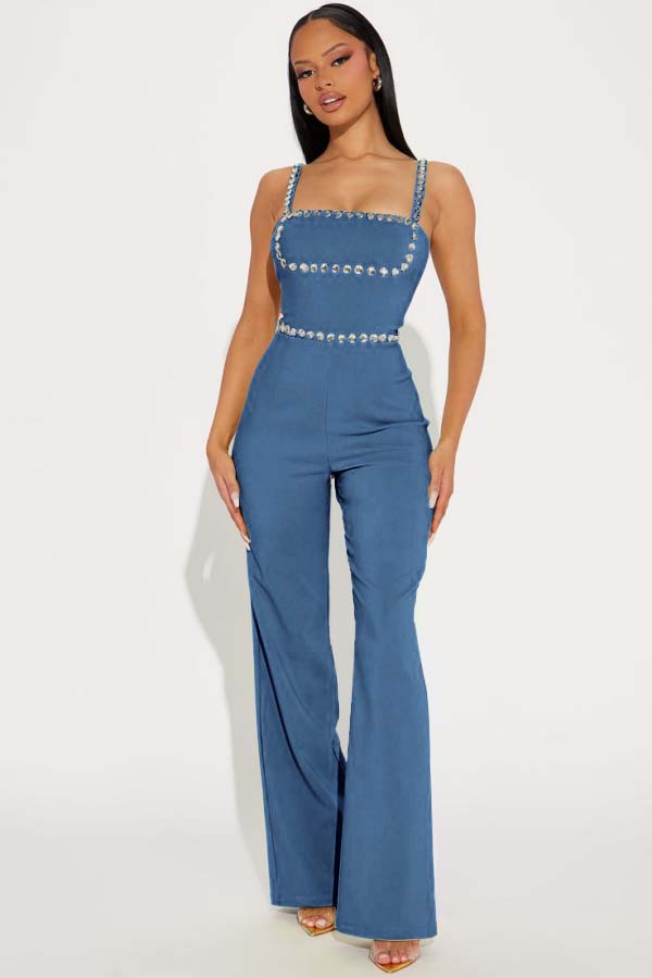 Eleganter Street-Party-Jumpsuit mit Spaghettiträgern