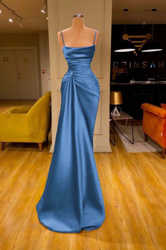 Cabernet-Spaghettiträger-Meerjungfrau-Abschlussballkleid mit Rüschen