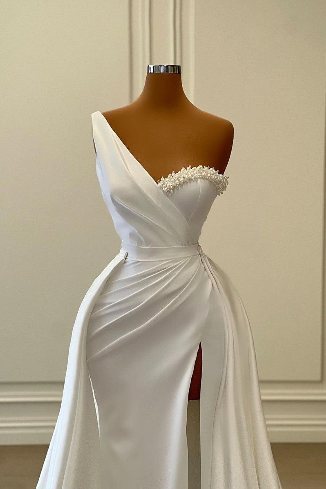 Elegante Abendkleider Weiß Abiballkleider Meerjungfrau