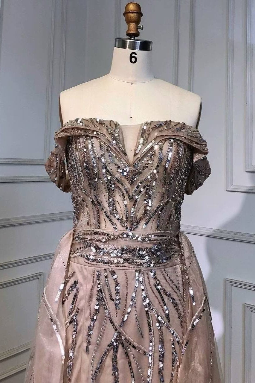 Atemberaubende himmelblaue Abendkleider mit Schlitz, schulterfrei, rückenfrei, langes Partykleid in A-Linie