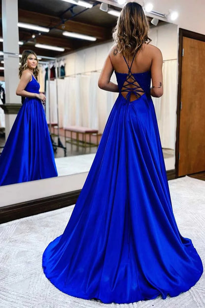 Abendkleid mit Spaghettiträgern, langes Meerjungfrauenkleid mit Ausschnitten