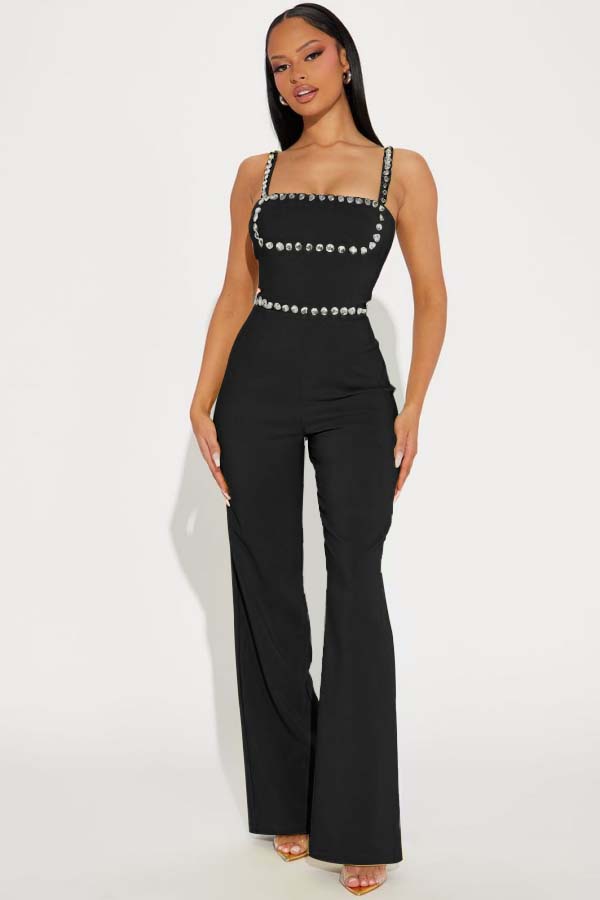 Eleganter Street-Party-Jumpsuit mit Spaghettiträgern