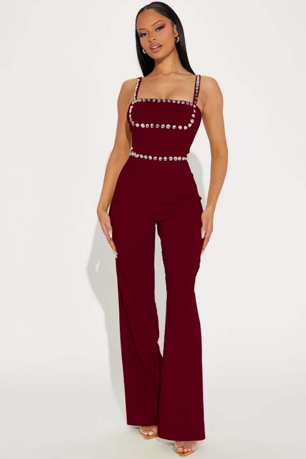 Eleganter Street-Party-Jumpsuit mit Spaghettiträgern