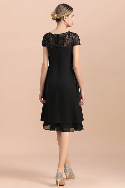 Finden Sie Schwarze Brautmutterkleider Kurz online bei babyonlinedress.de. Chiffon Kleider Für Brautmutter maß geschneidert bekommen.