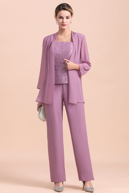 Bestellen Sie Flieder Brautmutterkleider Lang Chiffon online bei babyonlinedress.de. 3 Teiliges Brautmutterkleid Jumpsuit für Sie zur Hochzeit gehen.
