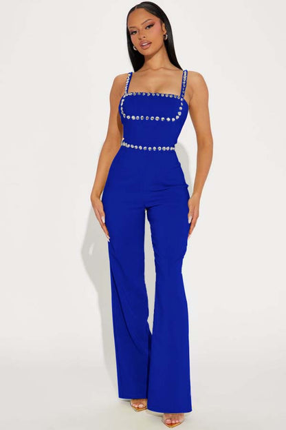 Eleganter Street-Party-Jumpsuit mit Spaghettiträgern