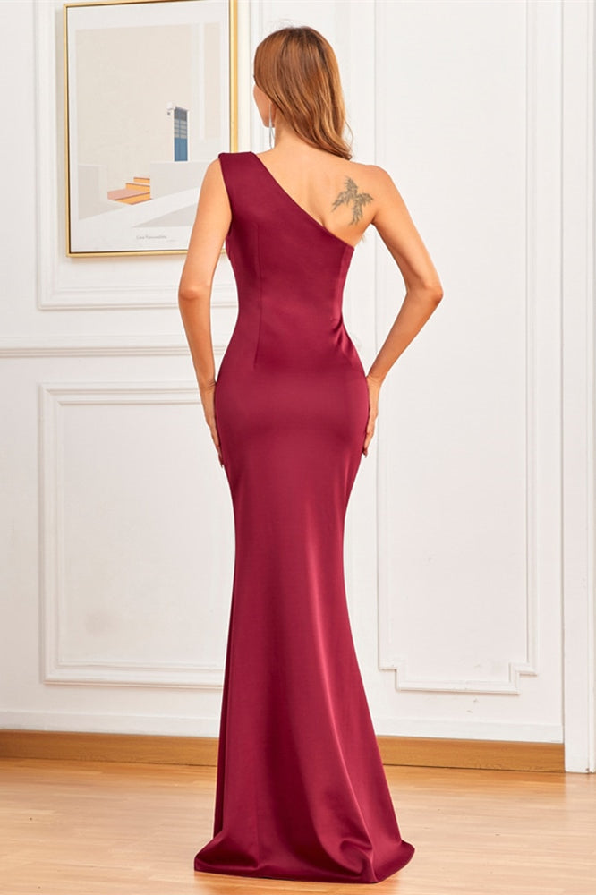 Elegantes One-Shoulder-Abendkleid im Meerjungfrau-Stil mit Perlen online